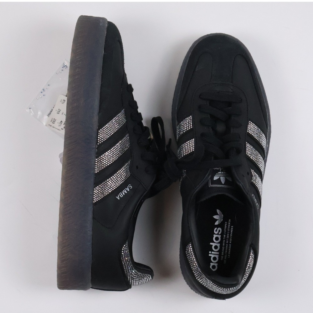 Adidas Samba Sambarose Black Rhinestone Crystal Sneakers Womens 8.5 NWT $150